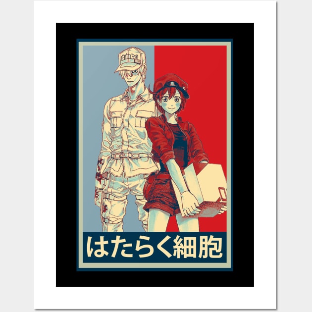 Graphic Hataraku Characters Saibou Japanese Anime Wall Art by QuickMart